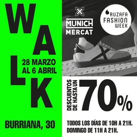 Gran venta de zapatillas en el Munich Mercat de València con descuentos de hasta el 70%