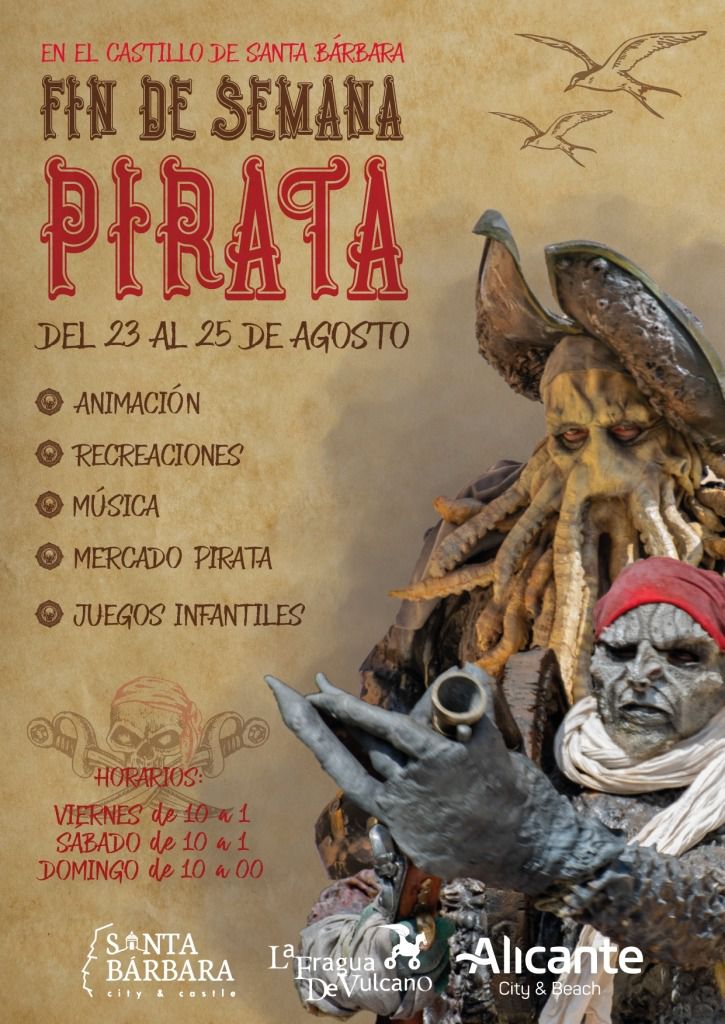 El 'Finde Pirata' vuelve al Castillo de Alicante con decorados especiales, juegos y música