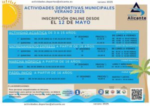 Consulta ya las actividades deportivas de verano 2025 en Alicante