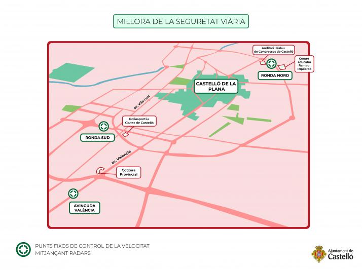 Castelló activará en octubre los puntos de control de velocidad para mejorar la seguridad vial