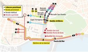 Alicante modifica el tráfico en la Rambla por la Gala de Belleas del Foc
