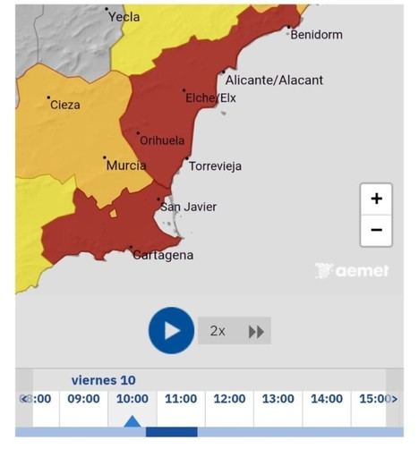 Alicante cancela actividades municipales por alerta meteorológica roja
