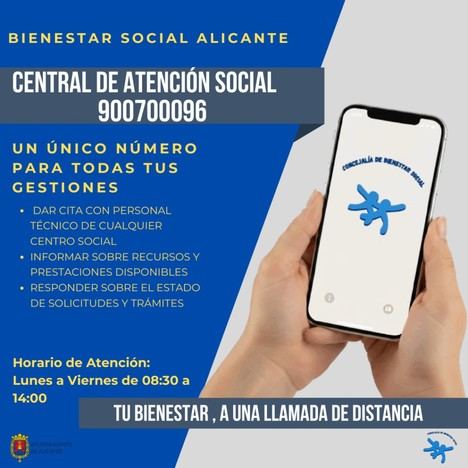 El Ayuntamiento de Alicante lanza la Central de Atención Social a partir del 3 de noviembre