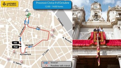 València implementa medidas de tráfico para el 9 d'Octubre