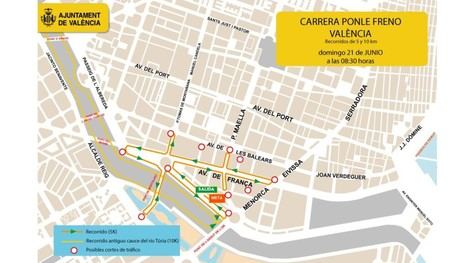 València se prepara para la Carrera Ponle Freno con un dispositivo de tráfico especial