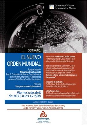 Seminario sobre el Nuevo Orden Mundial en la Universidad de Alicante