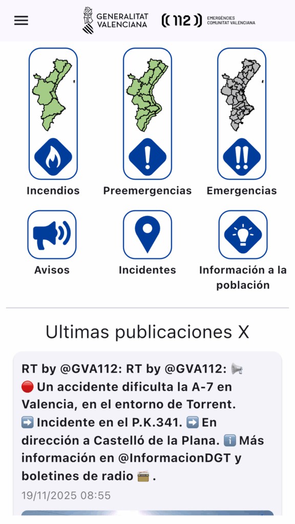 Actualizan la app del 112CV para mejorar la información y la seguridad ciudadana
