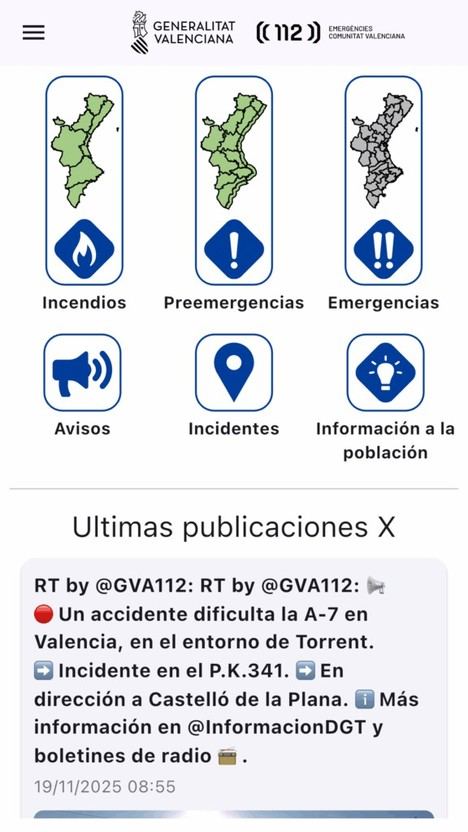 Actualizan la app del 112CV para mejorar la información y la seguridad ciudadana