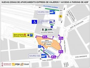 Nuevo acceso al aparcamiento de Renfe en Alicante desde este jueves