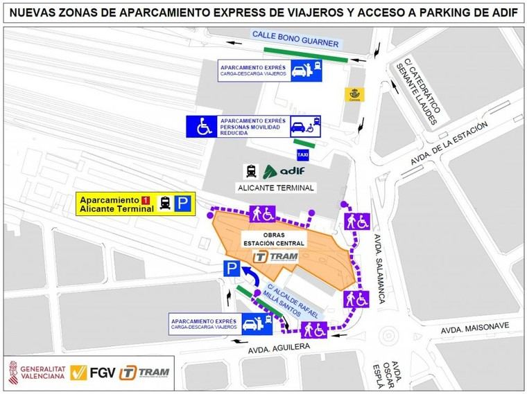 Nuevo acceso al aparcamiento de Renfe en Alicante desde este jueves