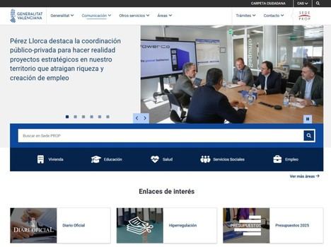 La Generalitat lanza un nuevo portal web para mejorar la accesibilidad y la relación con los ciudadanos y empresas