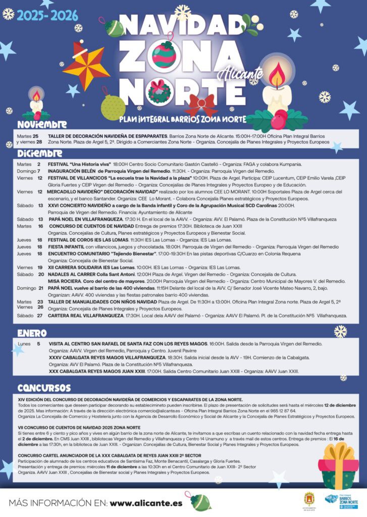 Alicante celebra la Navidad con un variado programa de actividades y talleres