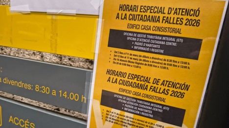 Ajustes en horarios de atención ciudadana por las fiestas falleras