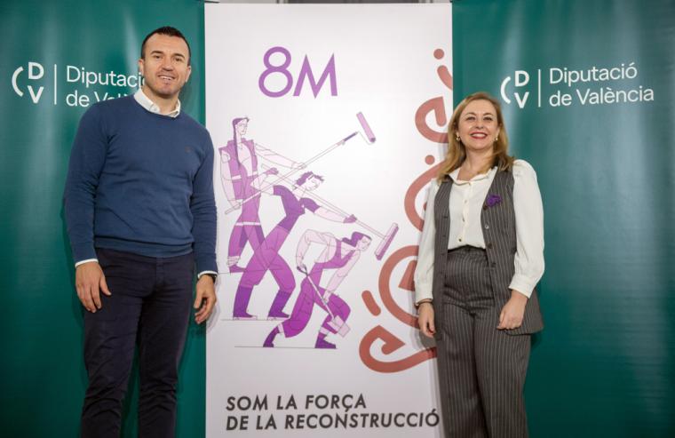 La Diputació de València destaca el papel crucial de las mujeres en la reconstrucción tras la DANA en el 8M
