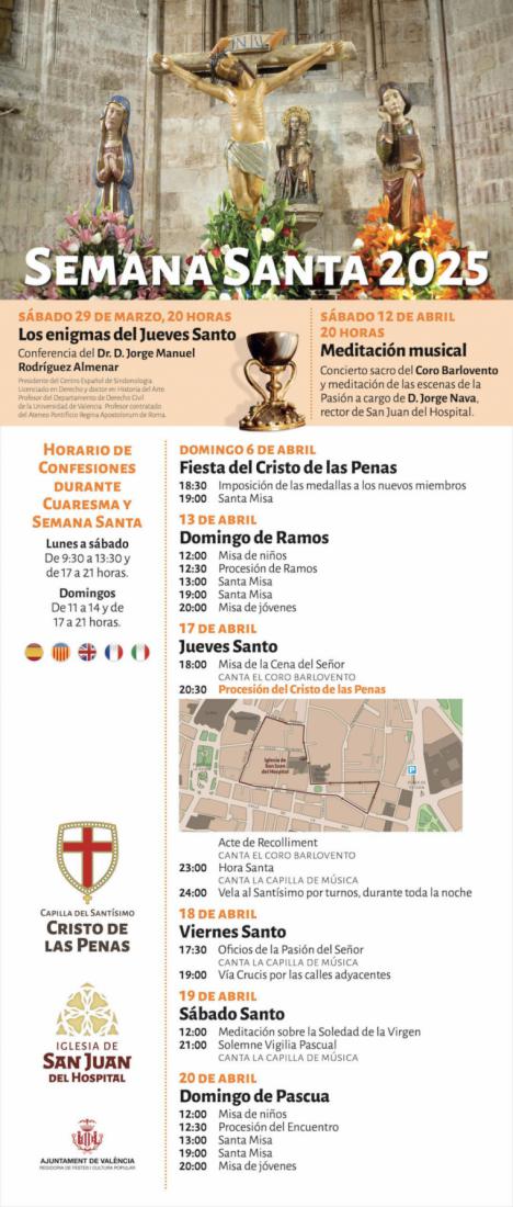 Semana Santa 2025 en la Iglesia de San Juan del Hospital en València