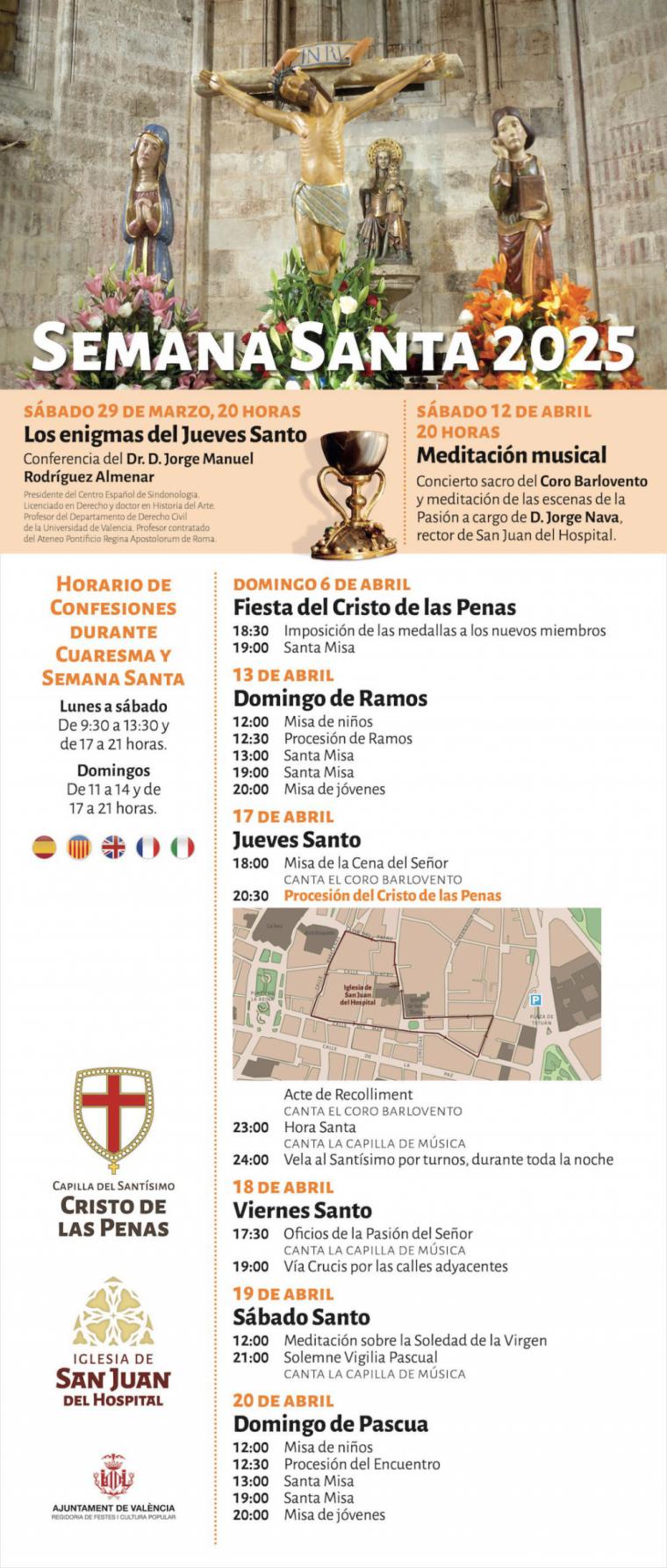 Semana Santa 2025 en la Iglesia de San Juan del Hospital en València