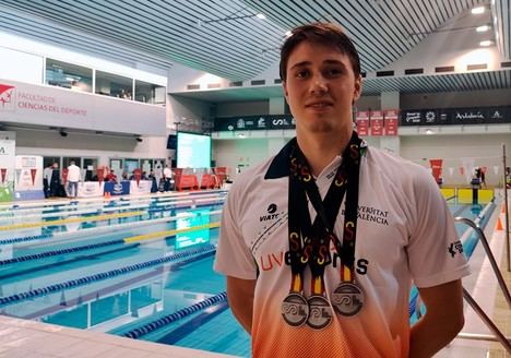 La UV brilla con tres platas en natación adaptada en los CEU