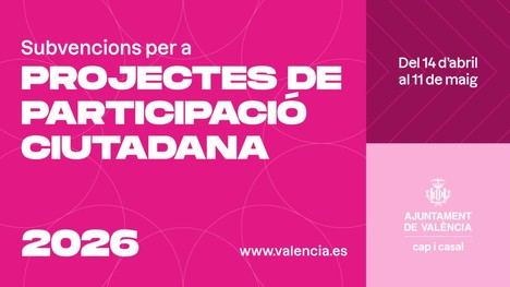 València asigna 340.000 euros para fomentar la participación ciudadana a través de asociaciones